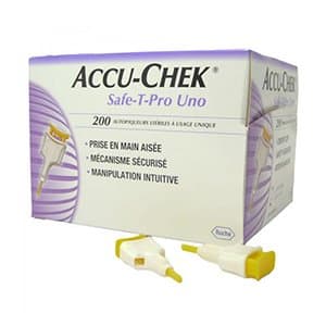 AccuChek Safe-T-Pro-Uno Lancing Devices (Single Use) - Box of 200