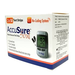 Accusure Soul Dr Gene Gulcometer Test Strips -100 Strips (2X50 Pack)