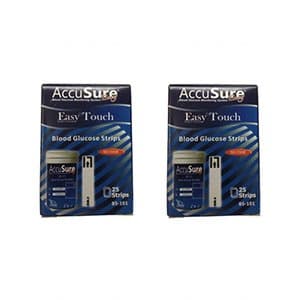 Accusure Easy Touch Strips 50 Strips (2X25 Pack)