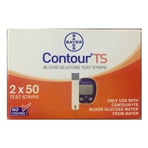 Bayer Contour TS Gulcometer Test Strips (2X50) - 100 Strips