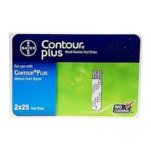 Bayer Contour PLUS Gulcometer Test Strips-50 Strips (2X25 Pack)
