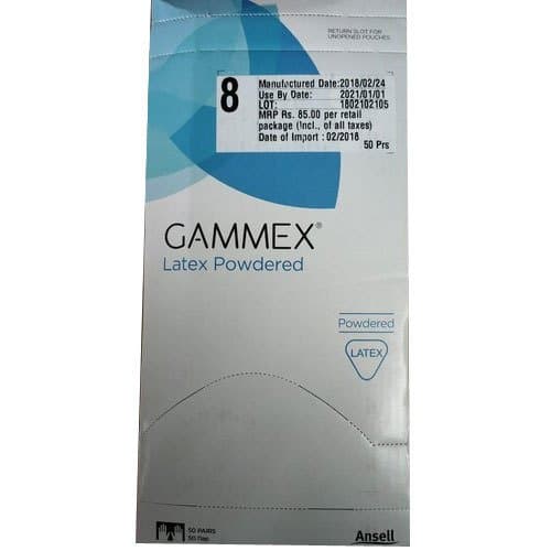 Gammex Latex Powdered Gloves, Packaging Type: Box