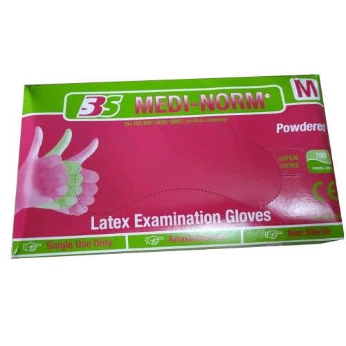 Medi-Norm Latex Exam Gloves, Size: Medium