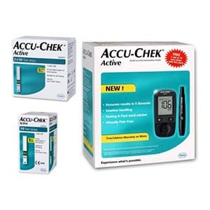 AccuChek Active Gulcometer with 60 (10+50 Strips Pack) Test Strips