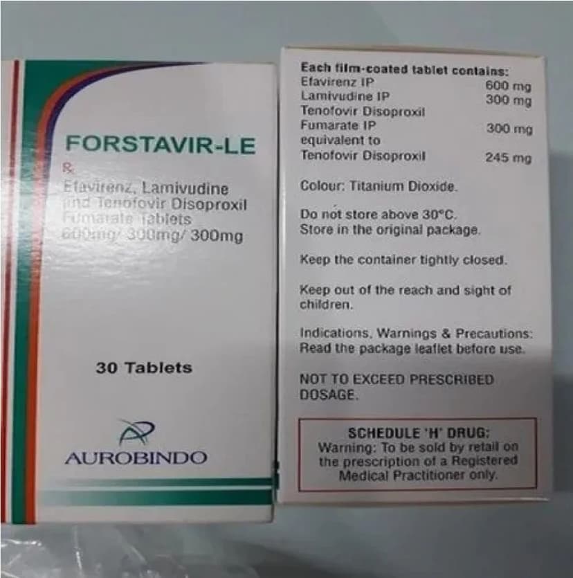 Efavirenz Lamivudine And Tenofovir Disoproxil Fumarate Tablets 300 Mg